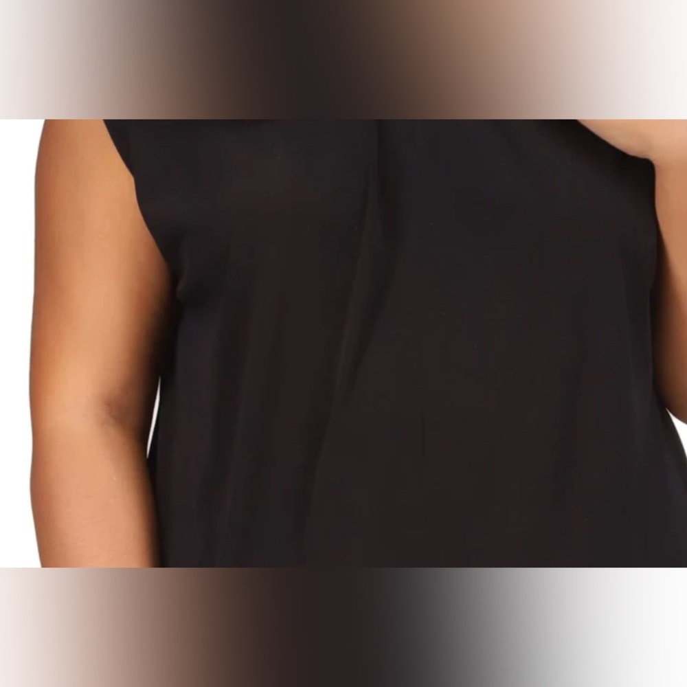 MICHAEL Michael Kors Womens Black Twist Neck Tee Blouse Shirt Plus 1X - Picture 3 of 3